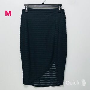 M - New Goddess Black Stripe Mesh Skirt